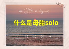 什么是母胎solo