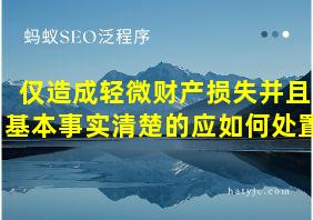 仅造成轻微财产损失并且基本事实清楚的应如何处置