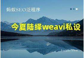 今夏陆绎weavi私设