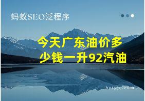 今天广东油价多少钱一升92汽油