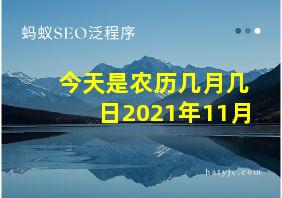 今天是农历几月几日2021年11月