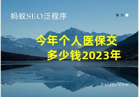 今年个人医保交多少钱2023年