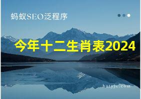 今年十二生肖表2024