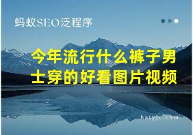 今年流行什么裤子男士穿的好看图片视频