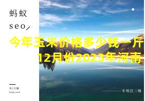 今年玉米价格多少钱一斤12月份2023年河南