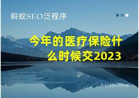 今年的医疗保险什么时候交2023