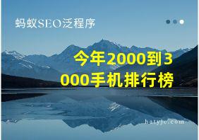 今年2000到3000手机排行榜