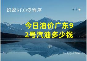 今日油价广东92号汽油多少钱