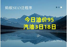 今日油价95汽油3日18日