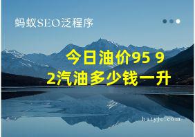 今日油价95 92汽油多少钱一升