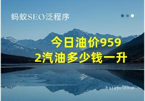 今日油价9592汽油多少钱一升