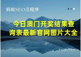 今日澳门开奖结果查询表最新官网图片大全