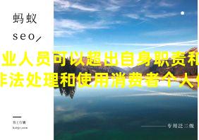 从业人员可以超出自身职责和权限非法处理和使用消费者个人信息