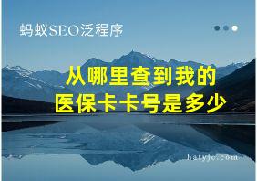 从哪里查到我的医保卡卡号是多少