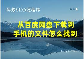 从百度网盘下载到手机的文件怎么找到