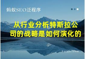 从行业分析特斯拉公司的战略是如何演化的