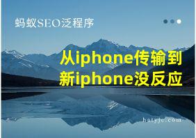 从iphone传输到新iphone没反应