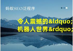 令人震撼的“机器人世界”