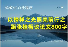 以榜样之光照亮前行之路张桂梅议论文800字