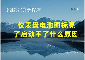 仪表盘电池图标亮了启动不了什么原因