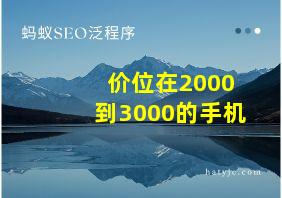 价位在2000到3000的手机