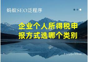 企业个人所得税申报方式选哪个类别