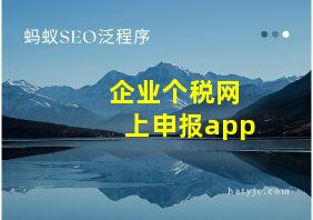 企业个税网上申报app