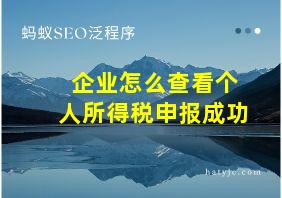 企业怎么查看个人所得税申报成功