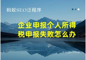 企业申报个人所得税申报失败怎么办