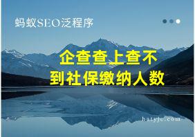 企查查上查不到社保缴纳人数