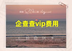 企查查vip费用