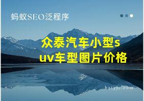 众泰汽车小型suv车型图片价格