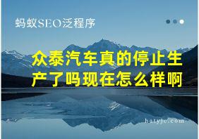 众泰汽车真的停止生产了吗现在怎么样啊