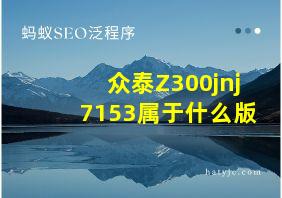 众泰Z300jnj7153属于什么版