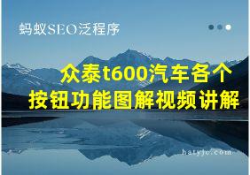 众泰t600汽车各个按钮功能图解视频讲解