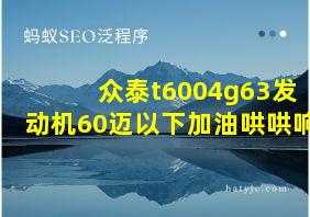 众泰t6004g63发动机60迈以下加油哄哄响