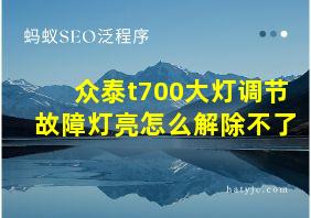 众泰t700大灯调节故障灯亮怎么解除不了