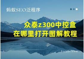 众泰z300中控盒在哪里打开图解教程