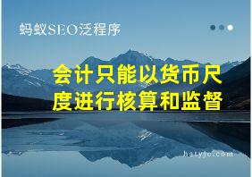 会计只能以货币尺度进行核算和监督