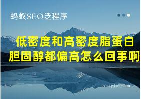 低密度和高密度脂蛋白胆固醇都偏高怎么回事啊