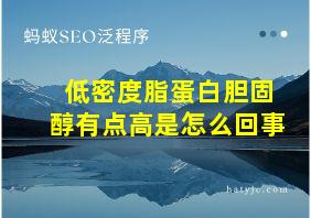 低密度脂蛋白胆固醇有点高是怎么回事