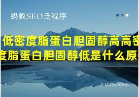 低密度脂蛋白胆固醇高高密度脂蛋白胆固醇低是什么原因