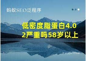 低密度脂蛋白4.02严重吗58岁以上