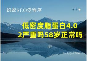 低密度脂蛋白4.02严重吗58岁正常吗