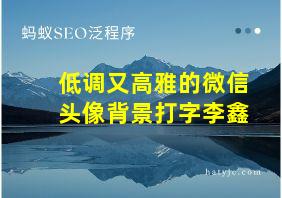 低调又高雅的微信头像背景打字李鑫