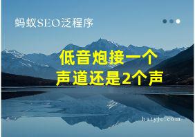 低音炮接一个声道还是2个声