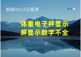 体重电子秤显示屏显示数字不全