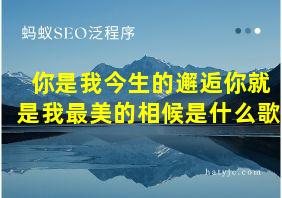 你是我今生的邂逅你就是我最美的相候是什么歌