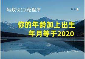 你的年龄加上出生年月等于2020