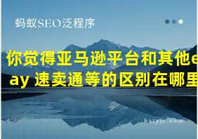 你觉得亚马逊平台和其他ebay 速卖通等的区别在哪里?